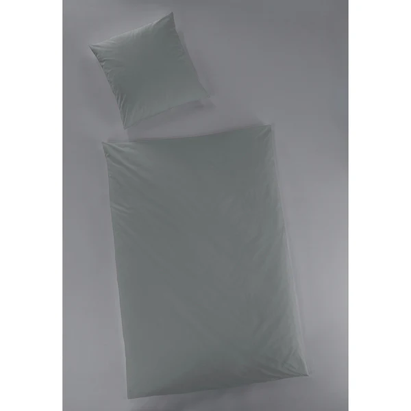 Bettwäsche Nida - Satin - Grau - 135 x 200 cm + Kissen 80 x 80 cm - Image 2