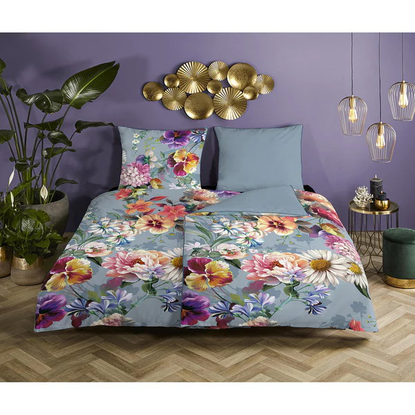 Bettwäsche Novara - Organic Baumwolle -Satin - Grau - 135 x 200 cm + Kissen 80 x 80 cm - Image 2