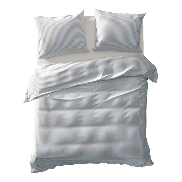 Bettwäsche Oxford - Baumwolle - Hellblau - 200 x 200/220 cm + 2 Kissen 70 x 60 cm