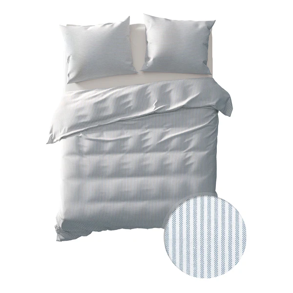 Bettwäsche Oxford - Baumwolle - Hellblau - 200 x 200/220 cm + 2 Kissen 70 x 60 cm - Image 5