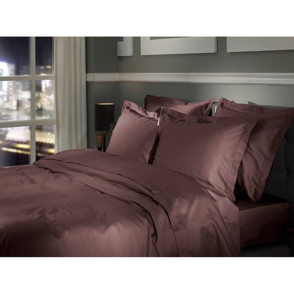 Bettwäsche Punto - Baumwolle Satin - Braun - 240 x 260 cm + 2 Kissen 60 x 70 cm - Image 3