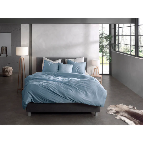 Bettwäsche Satinado - Baumwolle Satin - Jeansblau - 135 x 200 cm + Kissen 80 x 80 cm - Image 2