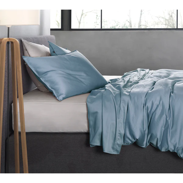 Bettwäsche Satinado - Baumwolle Satin - Jeansblau - 135 x 200 cm + Kissen 80 x 80 cm - Image 3