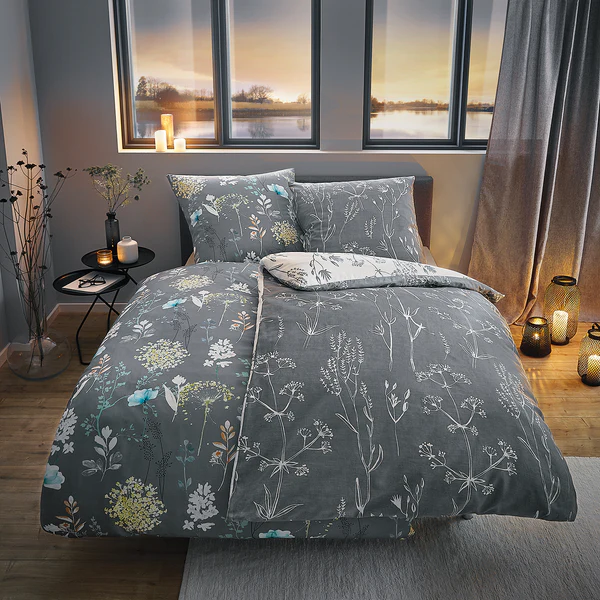 Bettwäsche Savannah - Mako-Satin - Grau - 135 x 200 cm + Kissen 80 x 80 cm - Image 2