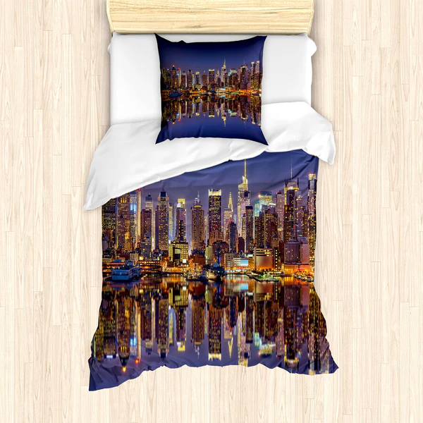Bettwäsche Stadt - Microfaser Polyester - Mehrfarbig - 135 x 200 cm + Kissen 80 x 80 cm - Image 2