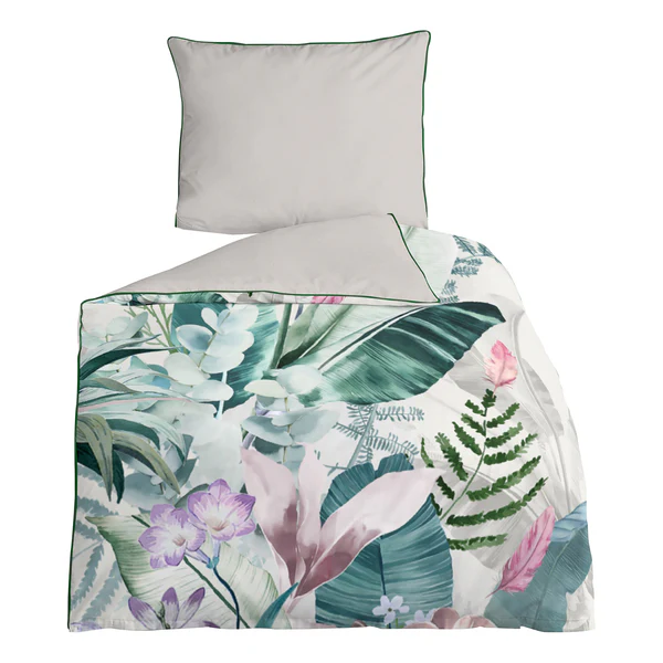 Bettwäsche Verdi - Organic Baumwolle-Satin - Weiß - 155 x 200 cm + Kissen 80 x 80 cm