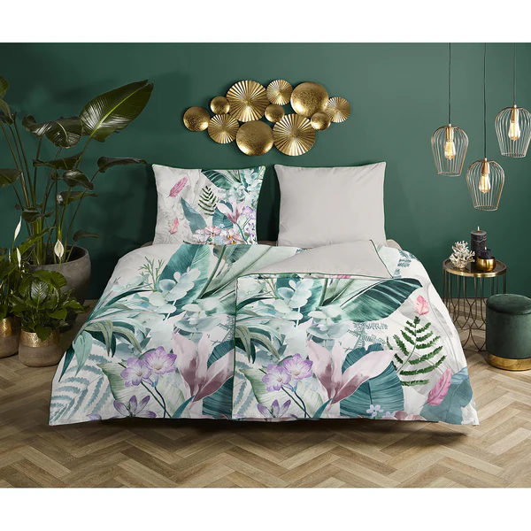 Bettwäsche Verdi - Organic Baumwolle-Satin - Weiß - 155 x 200 cm + Kissen 80 x 80 cm - Image 2