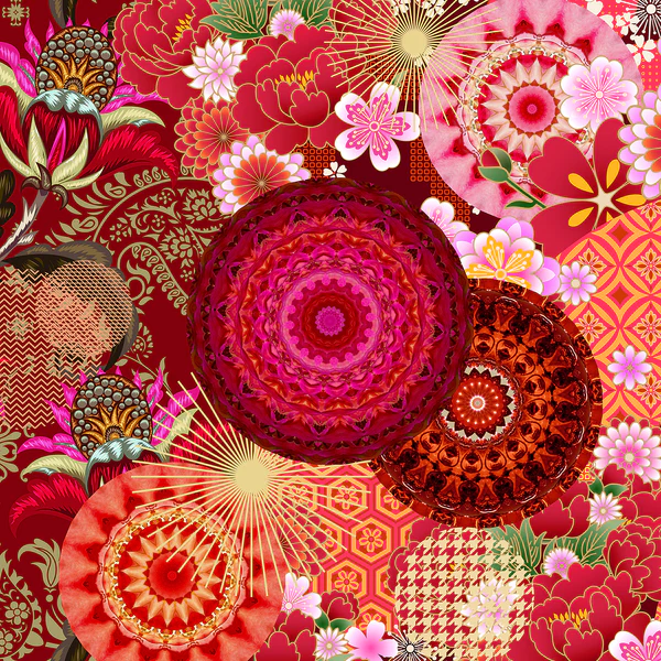 Bettwäsche Yuki - Baumwolle-Satin - Rot - 140 x 200/220 cm + Kissen 70 x 60 cm - Image 2