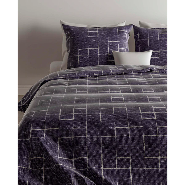 Bettwäsche Zale - Baumwollstoff - Jeansblau - 260 x 220 cm + 2 Kissen 60 x 70 cm - Image 2