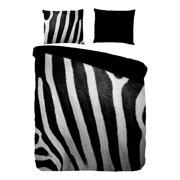 Bettwäsche Zep - Microfaser - Schwarz - 140 x 200/220 cm + Kissen 70 x 60 cm