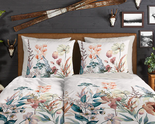 Biber-Bettwäsche Aime - Baumwolle - Beige - 155 x 220 cm + Kissen 80 x 80 cm - Image 3