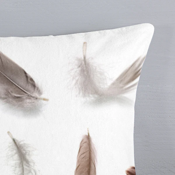 Biber-Bettwäsche Feathers - Baumwolle - Hellbraun - 135 x 200 cm + Kissen 80 x 80 cm - Image 4