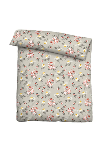 Biber-Bettwäsche Geblümt - Baumwolle / Polyester - Warmes Beige - 135 x 200 cm + Kissen 80 x 80 cm - Image 4