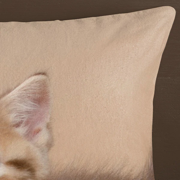 Biber-Bettwäsche Kitty - Baumwolle - Sand - 140 x 200/220 cm + Kissen 70 x 60 cm - Image 4