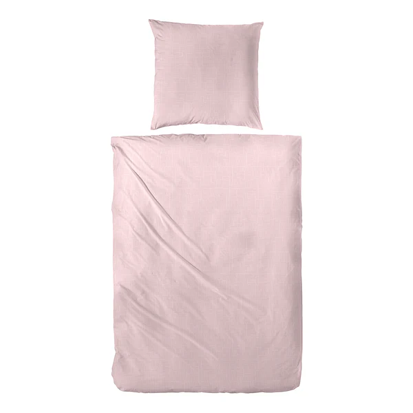 Biber-Bettwäsche Mini Me - Baumwolle - Weiß / Pink - 155 x 220 cm