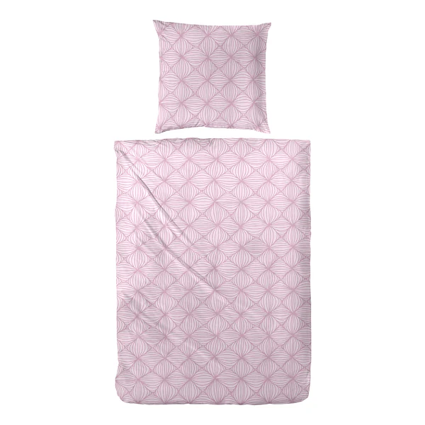 Biber-Bettwäsche Rosarot - Biber - Rosa - 155 x 220 cm + Kissen 80 x 80 cm
