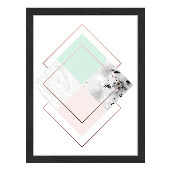 Bild Squares - Buche massiv / Plexiglas - 32 x 42 cm