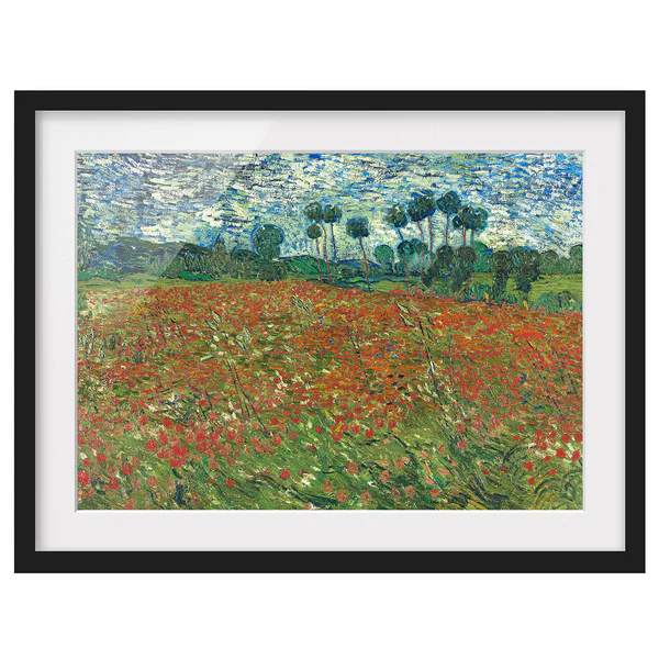 Bild Vincent van Gogh Mohnfeld II - Papier / Kiefer - Rot - 100 x 70 cm