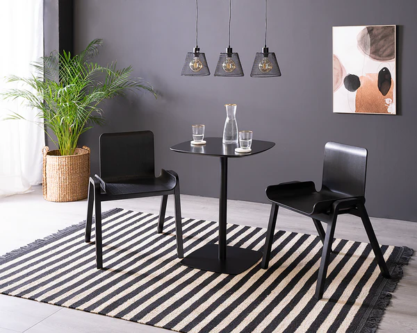Bistrotisch Finse - Echtholzfurnier / Metall - Eiche Schwarz / Schwarz - Image 2