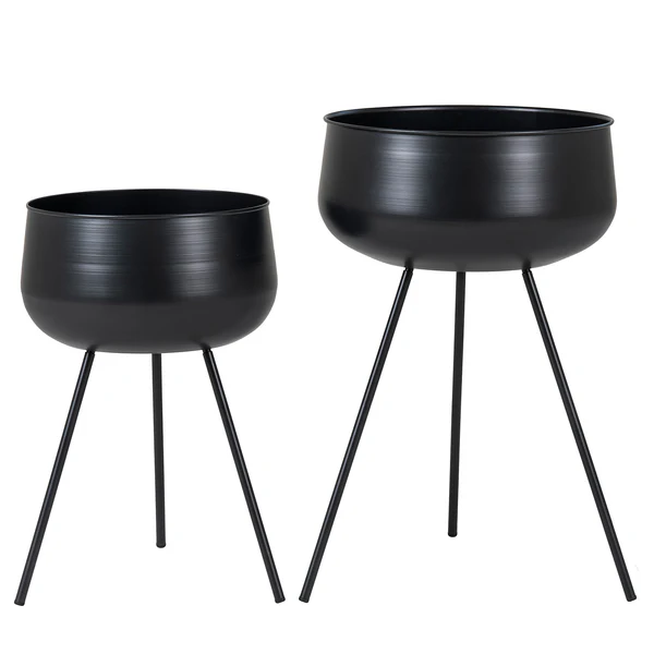 Blumentopf Ardola (2-tlg.) - Black - Stahl