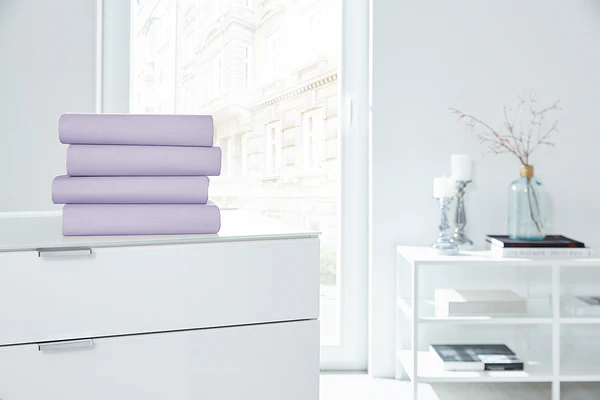 Boxspring-Elastan-Spannbettttuch - Baumwolle / Elastan - Lavendel - 190 x 200 cm - Image 2