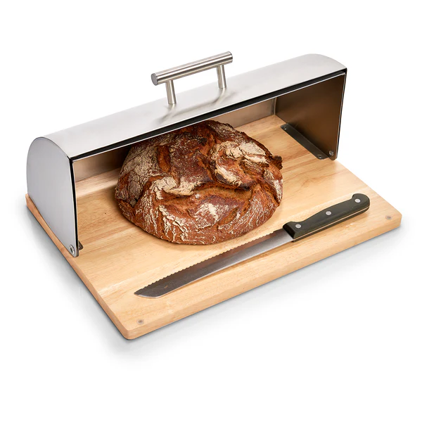 Brotkasten Zobi - Gummibaum - silber - 39,5 x 28 x 16 - Image 2
