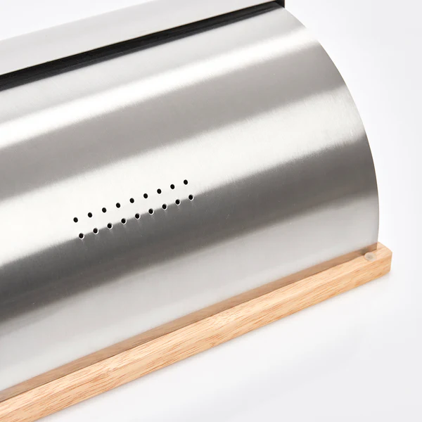 Brotkasten Zobi - Gummibaum - silber - 39,5 x 28 x 16 - Image 3