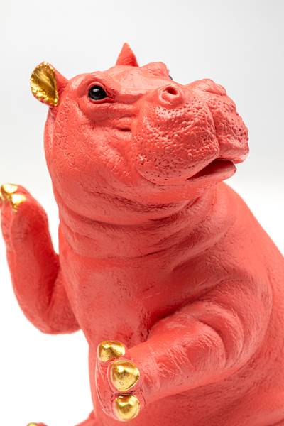 Buchstütze Hippo Pink 2er-Set - Pink - Polyresin - 19 x 26 x 14 cm - Image 10
