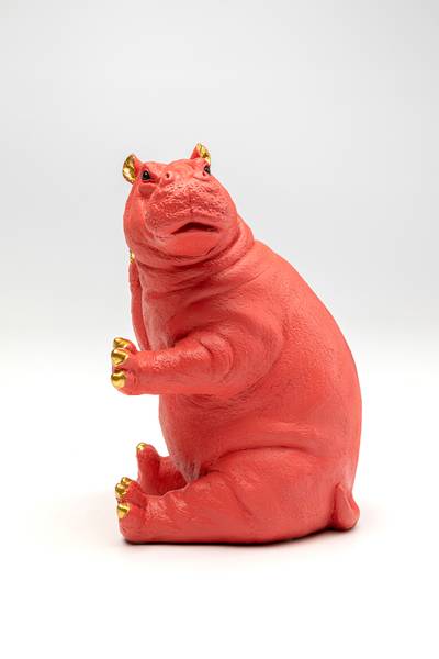 Buchstütze Hippo Pink 2er-Set - Pink - Polyresin - 19 x 26 x 14 cm - Image 7