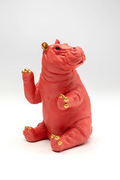 Buchstütze Hippo Pink 2er-Set - Pink - Polyresin - 19 x 26 x 14 cm - Image 8