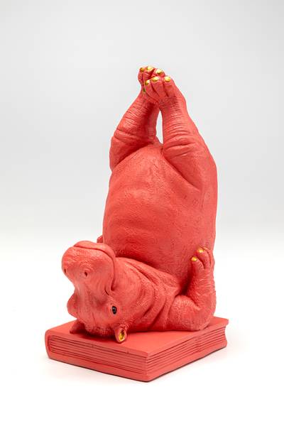 Buchstütze Hippo Pink 2er-Set - Pink - Polyresin - 19 x 26 x 14 cm - Image 9