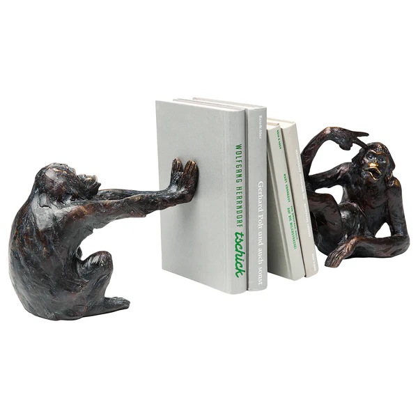 Buchstütze Monkey (2-teilig) - Schwarz - Stein - Image 2