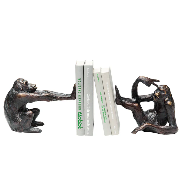 Buchstütze Monkey (2-teilig) - Schwarz - Stein - Image 4