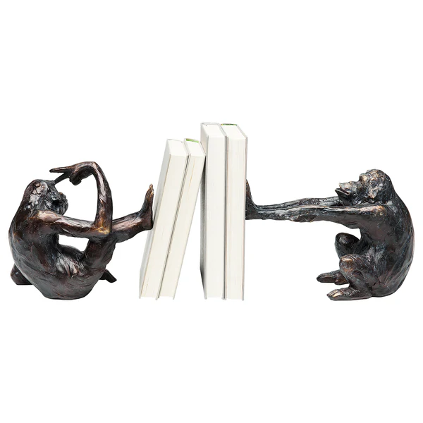Buchstütze Monkey (2-teilig) - Schwarz - Stein - Image 5