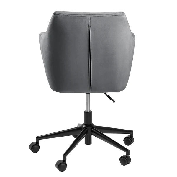 Bürodrehstuhl NICHOLAS - Samt Vilda: Dunkelgrau - Schwarz - Image 4