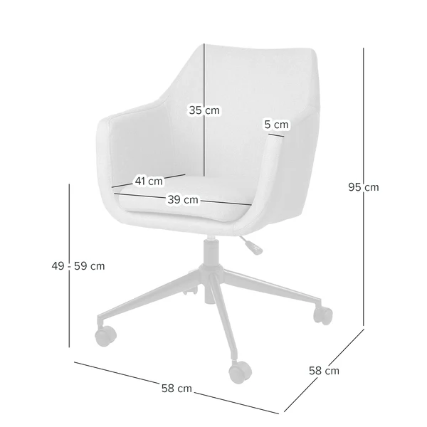 Bürodrehstuhl NICHOLAS - Webstoff Cors: Granit - Schwarz - Image 8