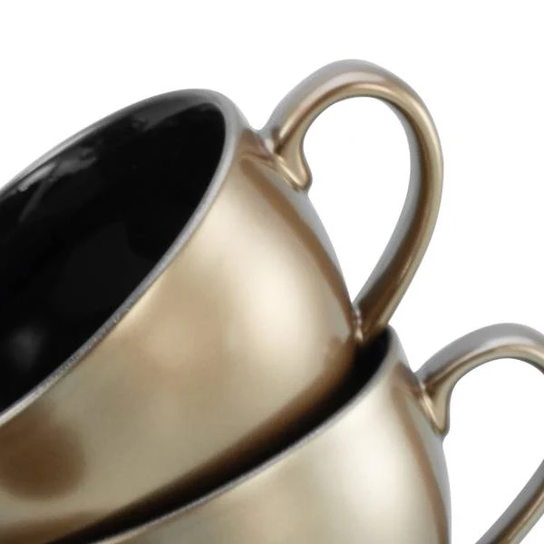 Cappuccinotassen Golden Days - Steinzeug - Schwarz / Gold - 12-teilig - Image 5