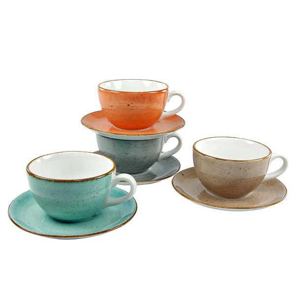 Cappuccinotassen Vintage Nature - Porzellan - Mehrfarbig - 8-teilig