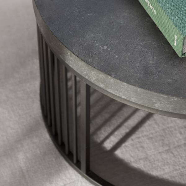 Couchtisch Mephisto rund - Marmor Schwarz Dekor / Schwarz - Image 4