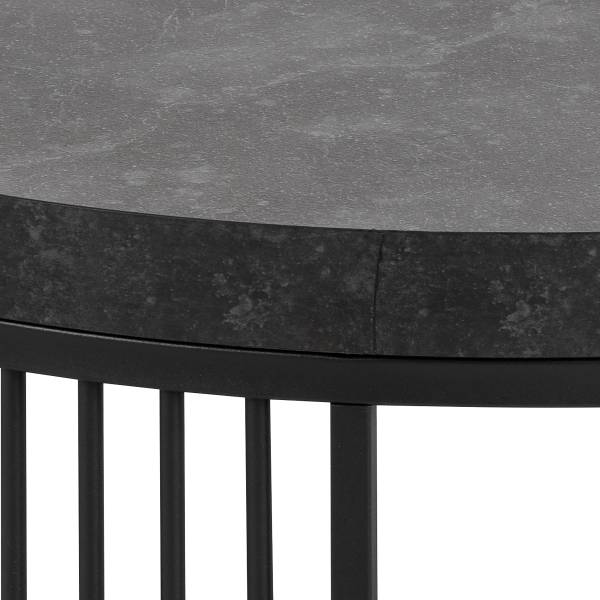 Couchtisch Mephisto rund - Marmor Schwarz Dekor / Schwarz - Image 5