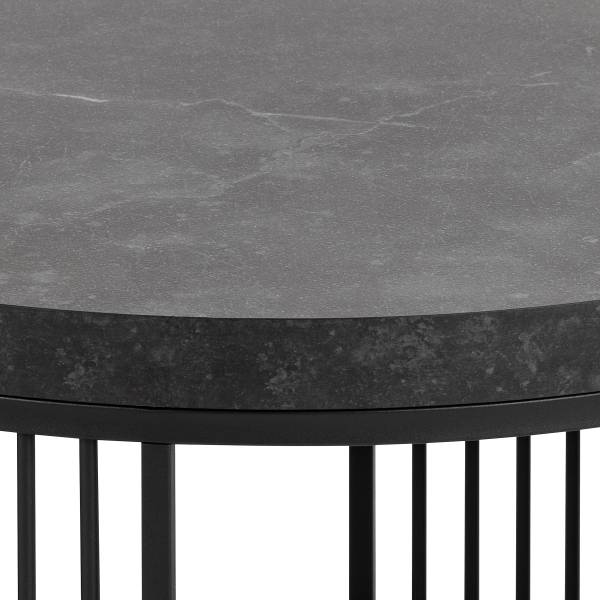 Couchtisch Mephisto rund - Marmor Schwarz Dekor / Schwarz - Image 8