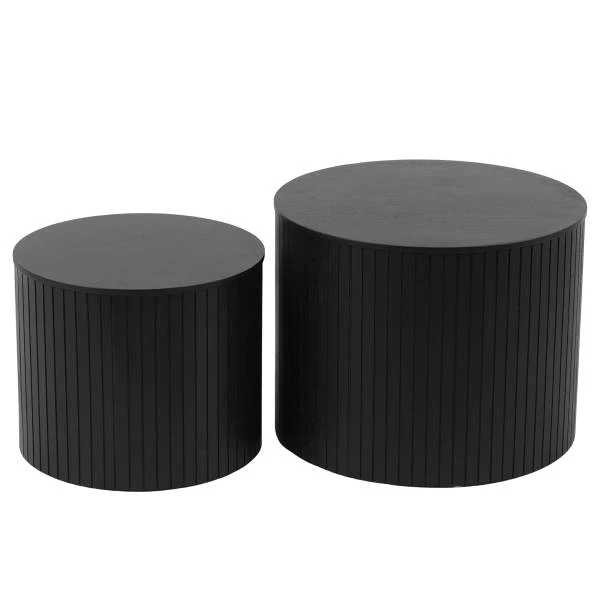 Couchtisch Moween 2er-Set - Echtholzfurnier - Esche Schwarz