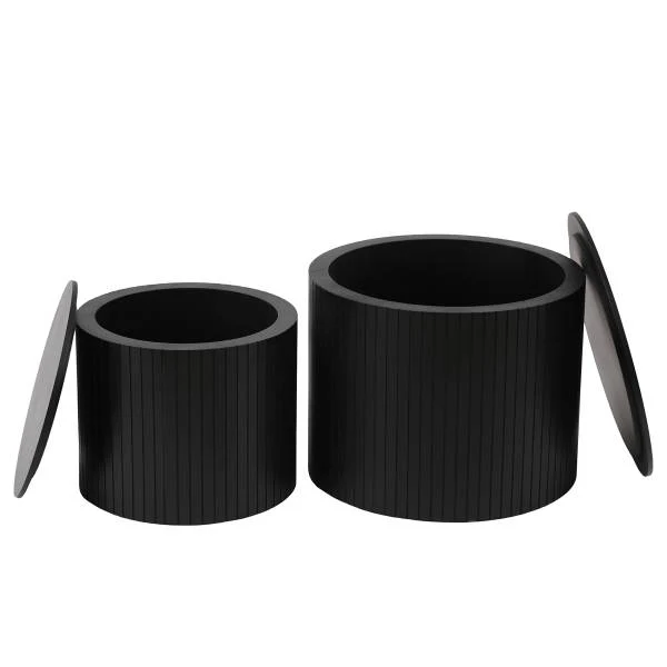 Couchtisch Moween 2er-Set - Echtholzfurnier - Esche Schwarz - Image 3
