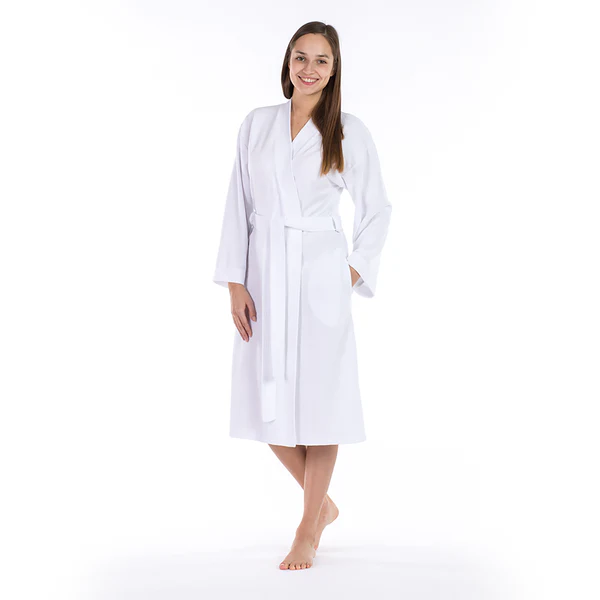 Damenbademantel Jersey - Baumwolle / Polyester - Größe S - Weiß - Breite: 40 cm - Image 2
