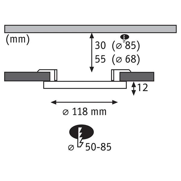 Deckenleuchte Areo Rund - Kunststoff - 1-flammig - Weiß - Durchmesser: 12 cm - Warmweiß - Image 12