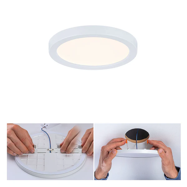 Deckenleuchte Areo Rund - Kunststoff - 1-flammig - Weiß - Durchmesser: 12 cm - Warmweiß - Image 5