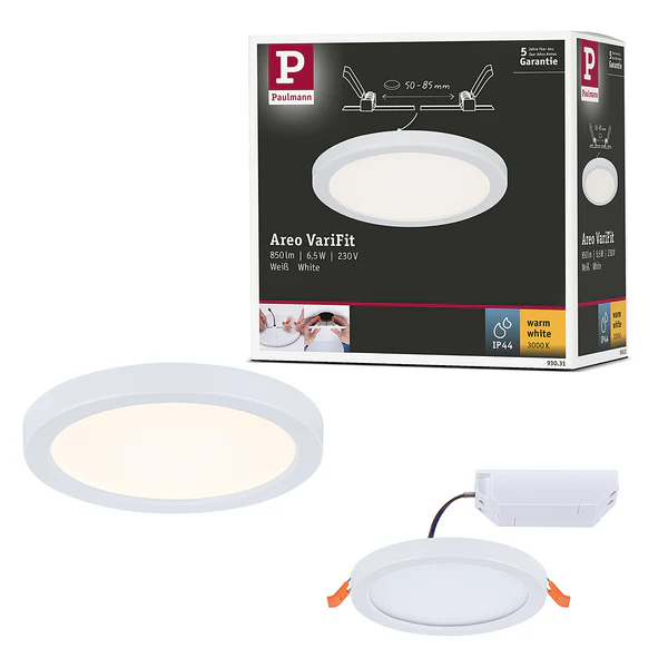 Deckenleuchte Areo Rund - Kunststoff - 1-flammig - Weiß - Durchmesser: 12 cm - Warmweiß - Image 6