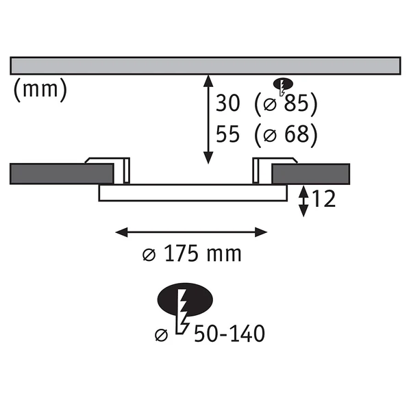 Deckenleuchte Areo Rund - Kunststoff - 1-flammig - Weiß - Durchmesser: 18 cm - Warmweiß - Image 12