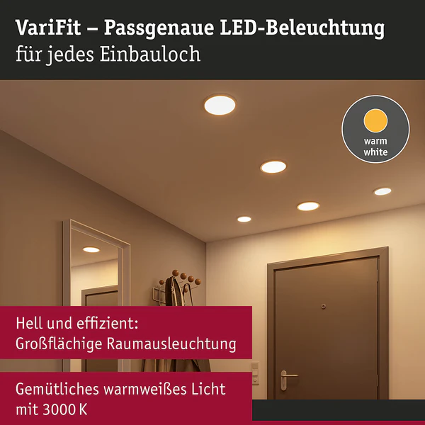 Deckenleuchte Areo Rund - Kunststoff - 1-flammig - Weiß - Durchmesser: 18 cm - Warmweiß - Image 7