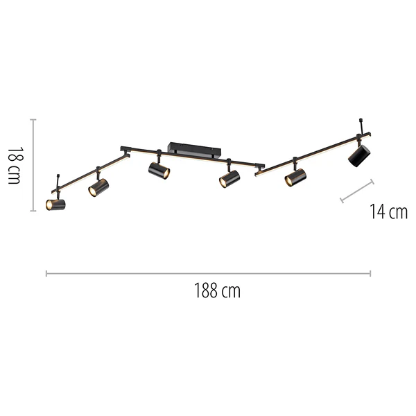 Deckenleuchte Barik - Eisen, Aluminium / Polycarbonat - 7-flammig - Flammenanzahl: 7 - Image 10